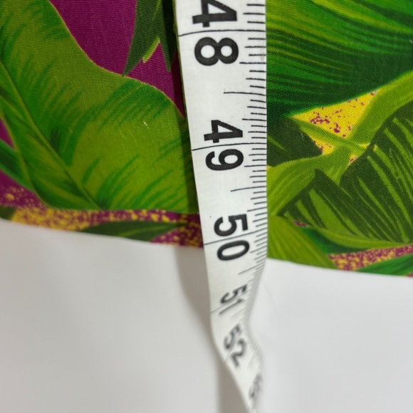 Sag Harbor Womens Size 14 Maxi Dress Magenta Green Yellow Hawaiian Floral V-Neck - Picture 11 of 11